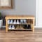 Lavish Home 2-Tier Shoe Storage Rack Bamboo Bench with Seat and Bottom Shelf for Footwear Organization 83-59 - alternate 2