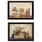 Homeroots Set Of Two Candlelight and Flowers 3 Black Framed Print Wall Art, 2PK 407123 - alternate 1