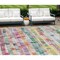 Homeroots 10' X 14' Green Ivory And Purple Striped Washable Indoor Outdoor Area Rug 589187 - alternate 1