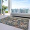 Homeroots 10' X 14' Navy Blue Terra Cotta And Beige Damask Washable Indoor Outdoor Area Rug 603748 - alternate 6