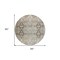 Homeroots 8' Linen Black And Brown Round Floral Washable Indoor Outdoor Area Rug 606244 - alternate 5