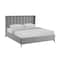 Homeroots Light Gray Velvet Upholstered King Bed Frame 544827 - alternate 4