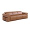 Homeroots 100" Chestnut Top Grain Leather Reclining Metal USB Sofa 720429 - alternate 3