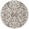Homeroots 8' Taupe And Ivory Round Damask Washable Indoor Outdoor Area Rug 614463 - alternate 3