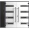 Vdomdoors Front Exterior Prehung Aluminum Double Doors Ronex0131 Black Enamel 1 Sidelight Mirrored Clear RONEX0131DEXD-BLK-W72+16xH80-LH-O - alternate 1