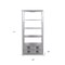 Homeroots 71" Silver Aluminum Four Tier Bookcase with Two Drawers 488870 - alternate 7