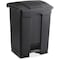 Safco 17 gal Rectangular Step-On Can, Black, Step-On, Plastic, 19 3/4 in 9922BL - alternate 1
