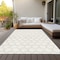 Homeroots 9' X 12' Ivory And Black Geometric Washable Indoor Outdoor Area Rug 613558 - alternate 5