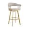 Armen Living Chelsea 26in Swivel Counter Stool with Gold Brushed Stainless Steel and Taupe Fabric LCCSBABGLTP26 - alternate 1