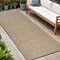 Homeroots 8' Beige and Brown Geometric Distressed Indoor Outdoor Runner Rug 559073 - alternate 1