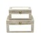 Homeroots Set of Two Gray And White Wood And Mirrored Glass Box With Lid, 2PK 489338 - alternate 1