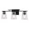 Vaxcel Sedona 3-Light Vanity Light, Matte Black, Clear Glass, 22-In. Wide W0592 - alternate 1