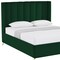Homeroots Green Velvet Upholstered Queen Bed Frame 544831 - alternate 3