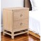 Homeroots 30" Sand Wood and Solid Wood Square Two Drawer Nightstand with USB Port 571348 - alternate 3