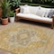 Homeroots 10' X 14' Gold Beige And Blue Oriental Washable Indoor Outdoor Area Rug 600161 - alternate 1