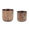 Homeroots Set of Two Brown Wood 1 Ounce Round Pot Planters 634286 - alternate 5