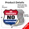 Signmission No Trespassing Shield Sign U.S. Property, 6 inch X 6 inch, Vinyl Decal, 5PK SHI-D-5PACK-6-411 - alternate 3