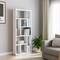 Homeroots 71" White Wood Nine Tier Geometric Bookcase 630391 - alternate 3