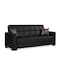 Homeroots 87" Black Faux Leather Convertible Futon Sleeper Sofa And Toss Pillows With Storage 607088 - alternate 4