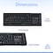Delton Medical Grade Airtight Waterproof Wireless Backlit Computer Keyboard & Touchpad, Black M90 - alternate 5