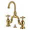 Kingston Brass Bridge Bathroom Faucet with Brass Pop-Up, Brushed Brass KS7997AX - alternate 1