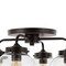 Jonathan Y Piper 18" 4-Light Farmhouse Rustic Iron/Glass LED Semi Flush Mount, Oil Rubbed Bronze/Clear JYL7569A - alternate 4