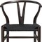 Homeroots Set of Two Brown and Black Solid Wood Wishbone Back Dining Arm Chairs 653934 - alternate 4