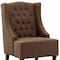 Homeroots 25" Brown and Black Velvet Tufted Wingback Chair 526456 - alternate 5
