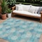 Homeroots 8' X 10' Teal Blue Gray And Ivory Polka Dot Washable Indoor Outdoor Area Rug 594289 - alternate 1