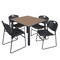Regency Square Kee Breakroom Table W/ 4 Zeng Stack Chairs, 48 in W, 48 in L, Noble Oak TB4848NOBPBK44BK - alternate 1