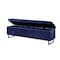 Homeroots 16" Navy Blue Upholstered Velvet Bench with Flip top 530665 - alternate 6