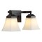 Jonathan Y Staunton 15" 2-Light Farmhouse Cottage Metal LED Vanity Light w/Frosted Glass Shades, Oil Rubbed Bron JYL7523A - alternate 6