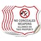 Signmission Concealed Carry Shield Sign No Concealed, 4 inch X 4 inch, Vinyl Decal, 5PK SHI-D-5PACK-4-372 - alternate 1