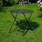 Homeroots 30" Black Rounded Aluminum Folding Outdoor Bistro Table with Umbrella Hole 606428 - alternate 1