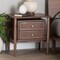 Baxton Studio Alyssa Japandi Walnut Brown Wood 2-Drawer Nightstand Woven with Rattan 252-13949-ZORO - alternate 6