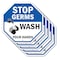 Signmission Stop Germs Wash Your Hands, 10 inch X 10 inch, Aluminum Metal Signs, 5PK OC-A-5Pack-10-342 - alternate 1