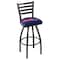 Holland Bar Stool Co 30" Blk Wrinkle Ole' Miss Swivel Bar Stool, Ladder Back L01430MssppU - alternate 1