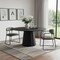 Homeroots 60" Black Solid Wood Pedestal Base Round Top Dining Table 721068 - alternate 2