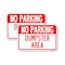 Signmission No Parking Dumpster Area, 12'' X 18'' 2 Signs, Heavy Gauge Aluminum, 2PK A-1218-2PACK-24627 - alternate 1