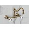 Kingston Brass Double-Handle Wall Mount Bathroom Faucet, Antique Brass KS3243PX - alternate 5