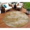 Homeroots 8' Copper And Ivory Round Abstract Washable Indoor Outdoor Area Rug 630623 - alternate 1