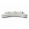 Homeroots 150" White Cotton Blend Curved Sofa With Toss Pillows 719426 - alternate 4