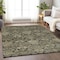 Homeroots 3' X 5' Charcoal And Beige Damask Washable Indoor Outdoor Area Rug 603377 - alternate 5