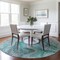 Homeroots 8' Teal Blue And Ivory Round Abstract Washable Indoor Outdoor Area Rug 617616 - alternate 6