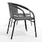 Flash Furniture Lila  Gray Rattan Indoor-Outdoor Restaurant Stack Chair, PK2 2-TLH-037-GY-GG - alternate 13