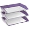 Acrimet Facility 3 Tier Letter Tray Side Load Letter Size Desktop File Organizer Plastic Solid Blue 255.LO - alternate 4