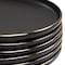 Elama Paul 6 Piece Stoneware Salad Plate Set in Matte Black with Gold Rim ELM-PAUL6S - alternate 5