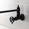Kingston Brass Wall Mount Pot Filler Faucet with Knurled Handle, Matte Black KS3100RKZ - alternate 5