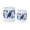 Homeroots Set of Two White And Blue Ceramic 5 Ounce Abstract Round Pot Planters, 2PK 518000 - alternate 3