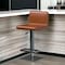 Homeroots Orange and Black Faux Leather and Metal Low Back Adjustable Height Bar Chair 555016 - alternate 3